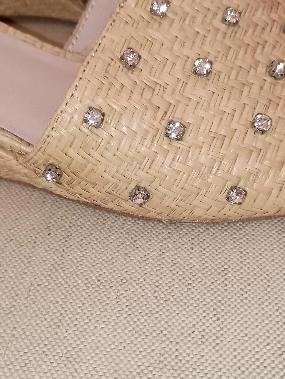 Loeffler Randal Twilly Wedge Slides Natural Straw Raffia Size 8.5 - Picture 4 of 13